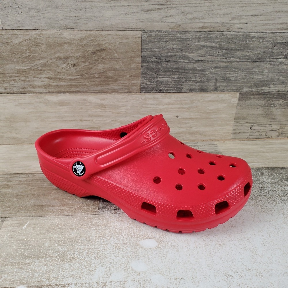 Crocs Classic Kids Casual Clogs Sz 6 J6 Varsity Red Rubber Slip On Slingback